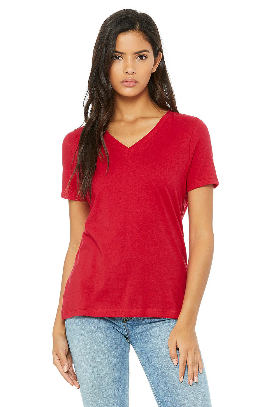 Bella + Canvas 6405 Women's Relaxed Short Sleeve Jersey V-Neck Tee