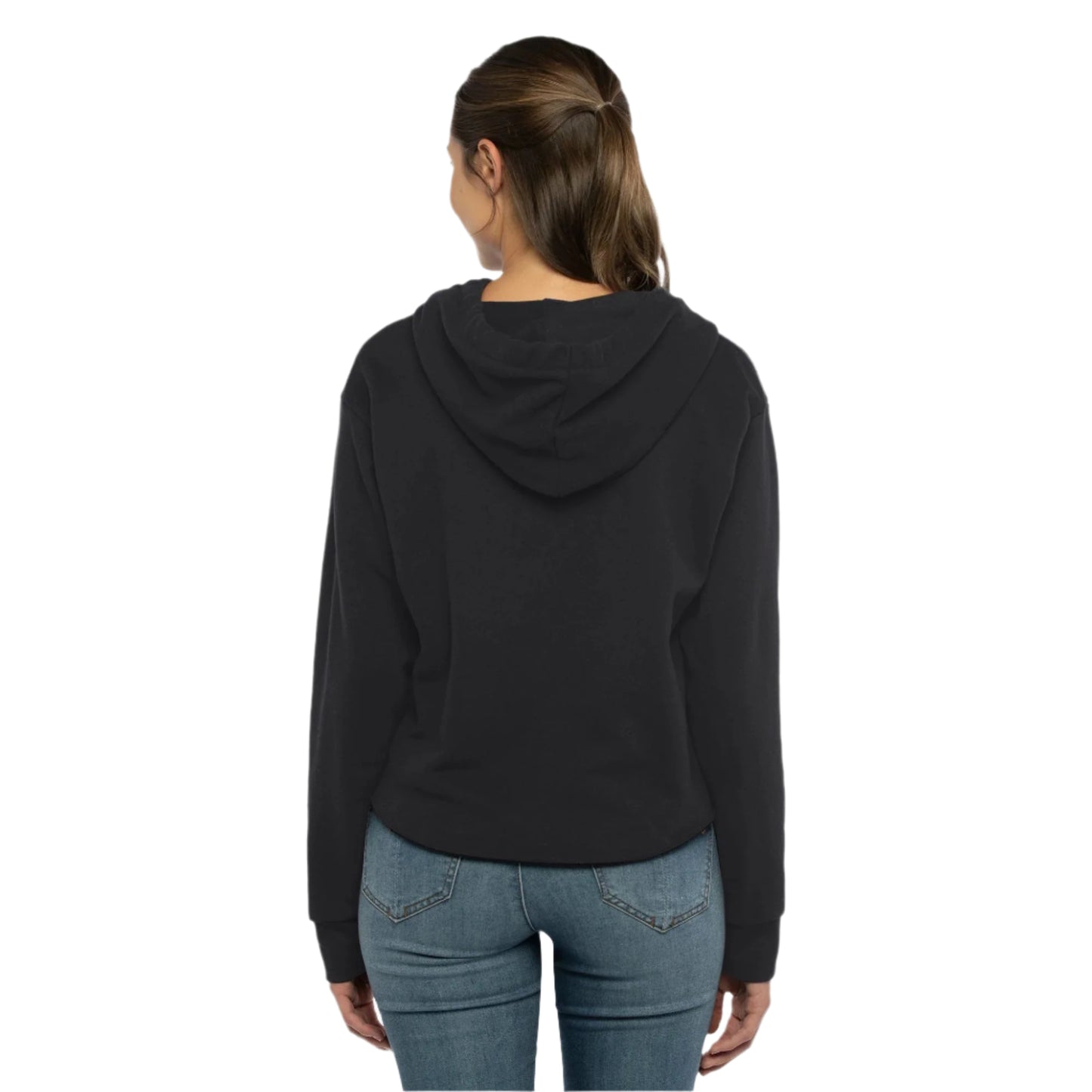 Next Level 9384 Women's Laguna Sueded Raw Edge Crop Hoodie