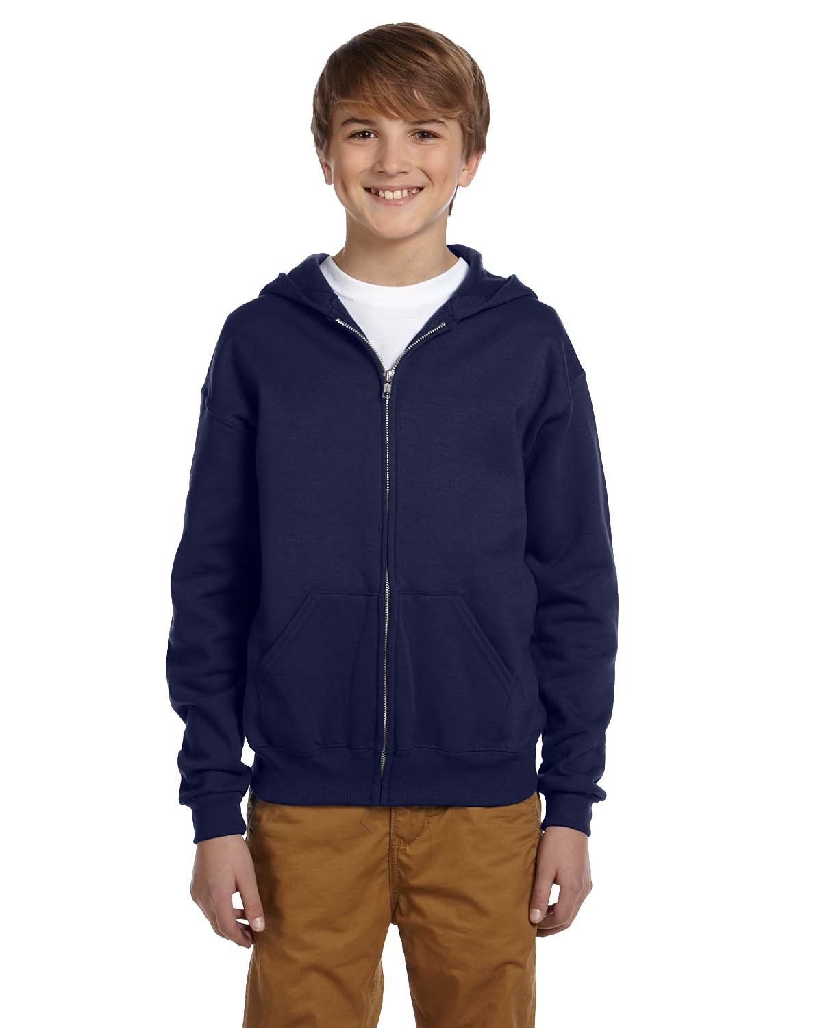 Jerzees 993BR NuBlend Youth Full-Zip Hooded Sweatshirt