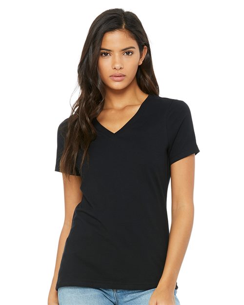 Bella + Canvas 6405 Women's Relaxed Short Sleeve Jersey V-Neck Tee